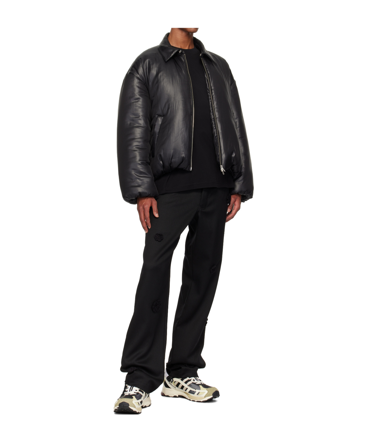 Song For The Mute Black Unisex Puffer Down Jacket In Black