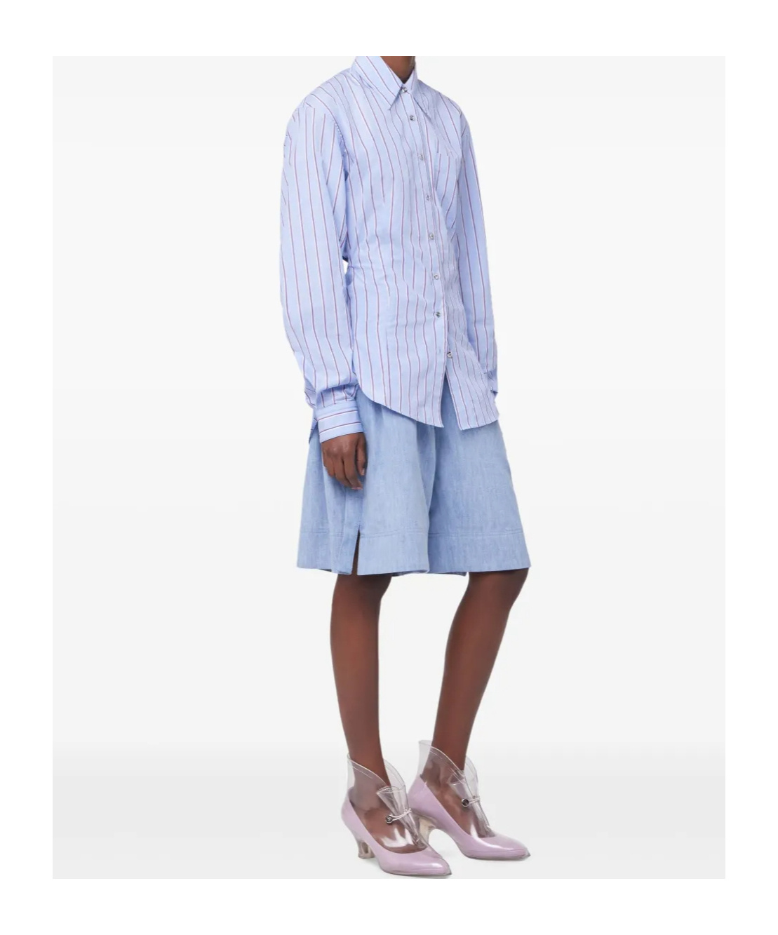 Shop Rabanne Striped Shirt In Blue