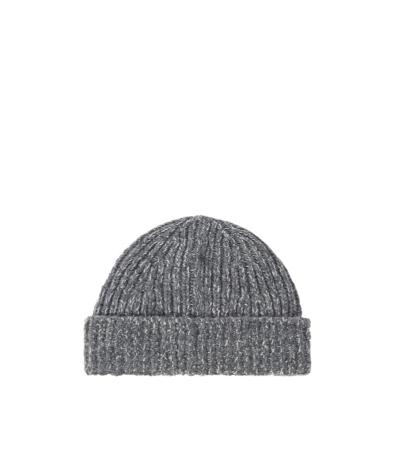 Stone Island Geelong Wool Logo Beanie In Gray