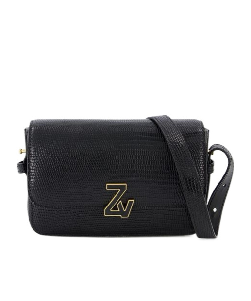 Shop Zadig & Voltaire Logo-plaque Leather Shoulder Bag In Black