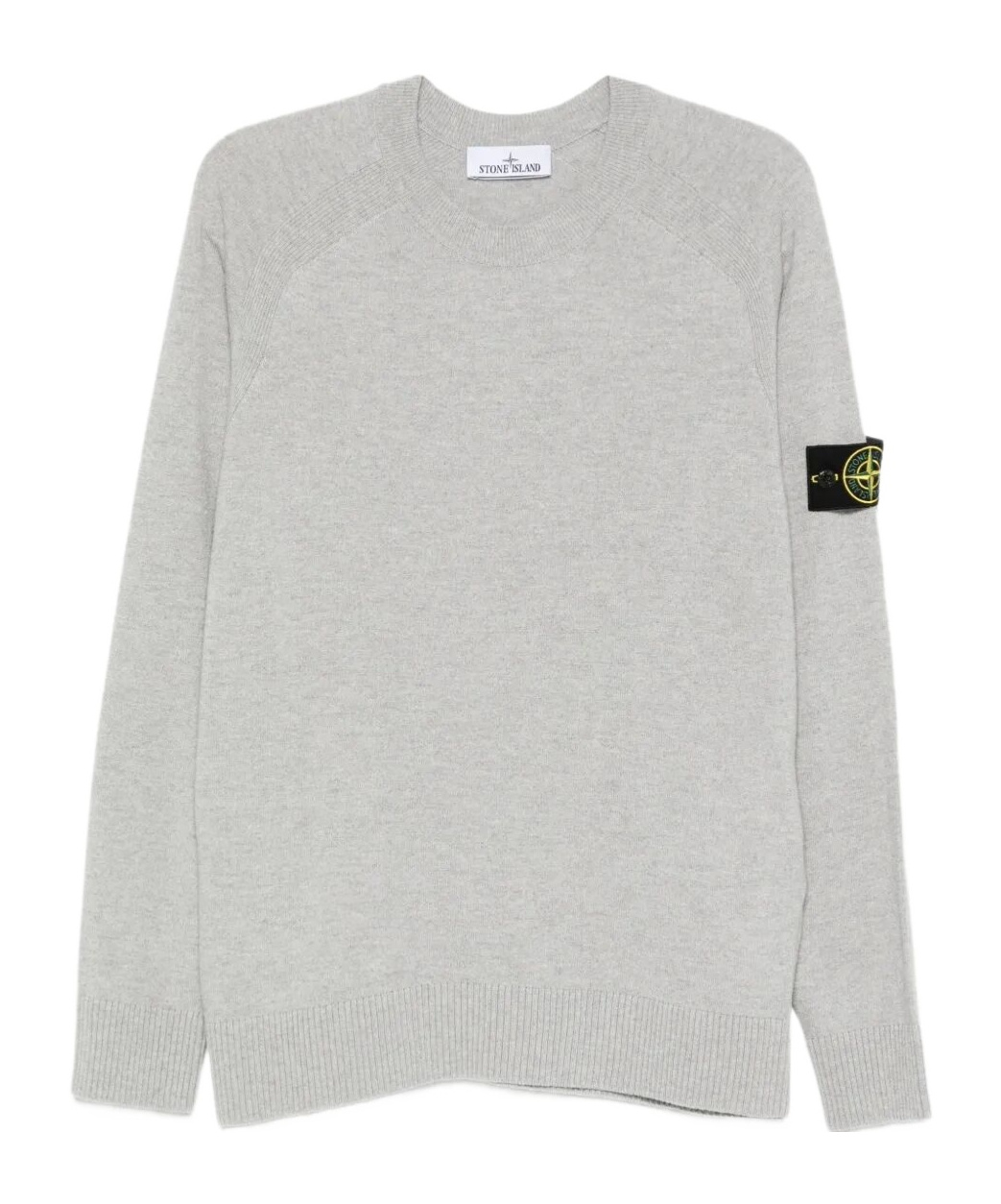 Stone Island Lightweight Wool Crew Neck Sweater With Raglan Sleeves Clothing In Gray