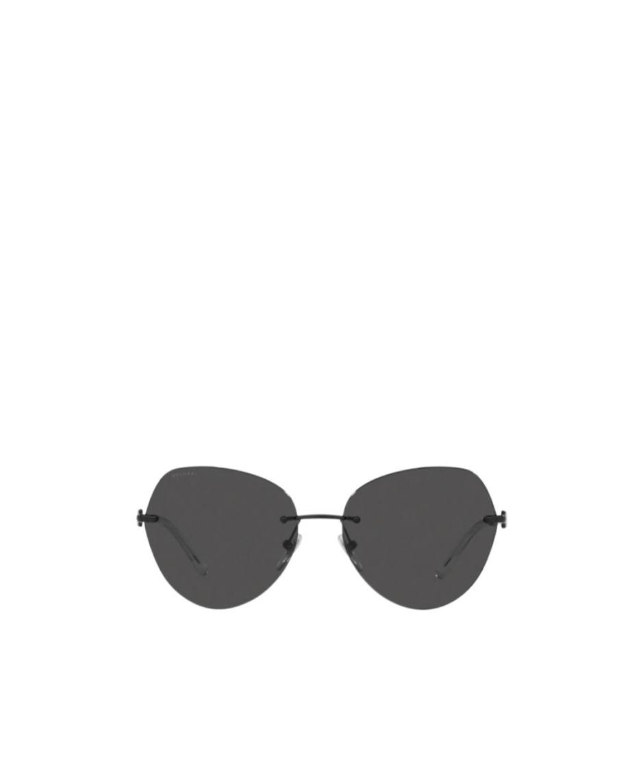 Bvlgari Engraved-logo Geometric-frame Sunglasses In Black