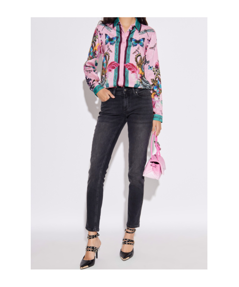 Versace Jeans Floral-print Shirt In Pink