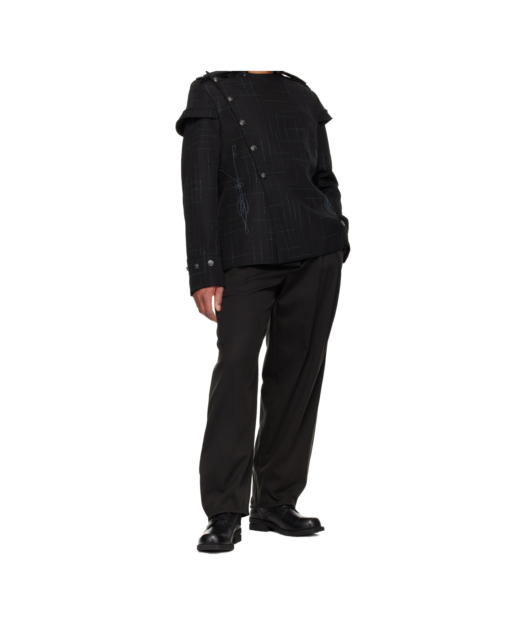 Kiko Kostadinov Black Kormos Military Blazer In Black