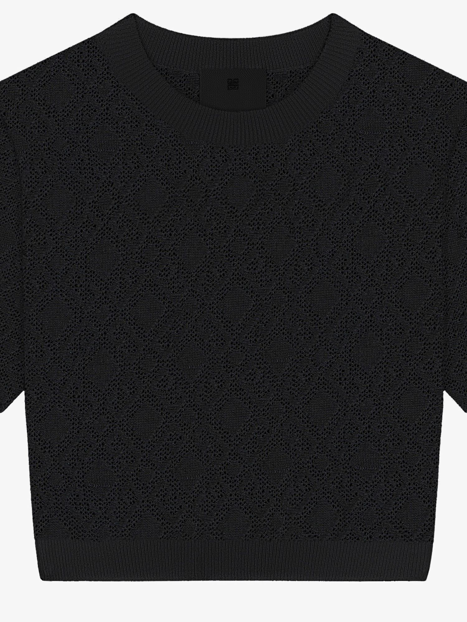 Givenchy Cropped Sweater In Monogram 72 Jacquard In Black