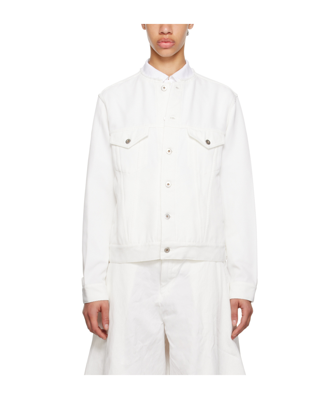 COMME DES GARÇONS RUFFLED ROUND-COLLAR CASUAL JACKET