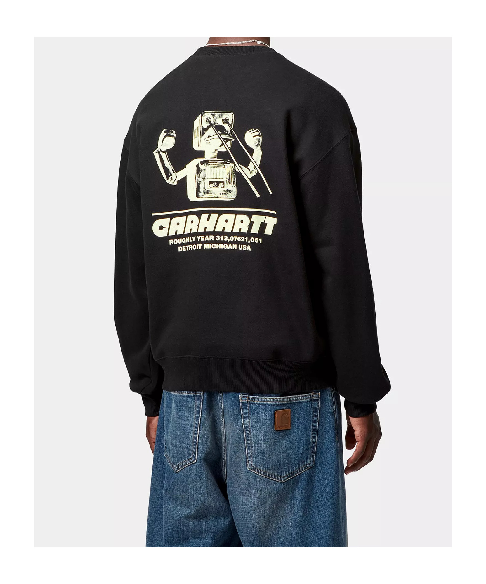 Carhartt Black Heavyweight Jersey Wiptopia Sweatshirt In Black