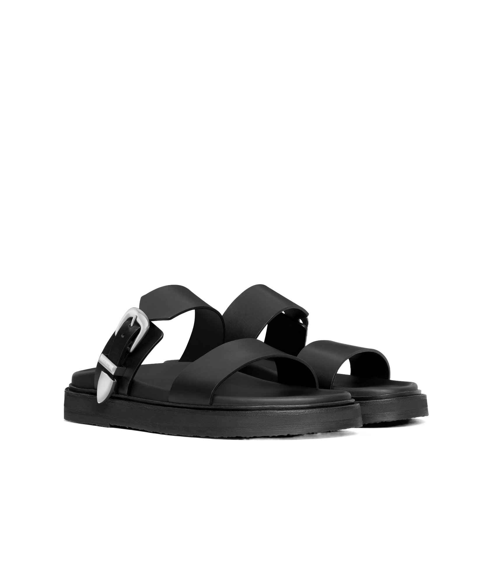 Celine Tippi Buckle Sandals In Black