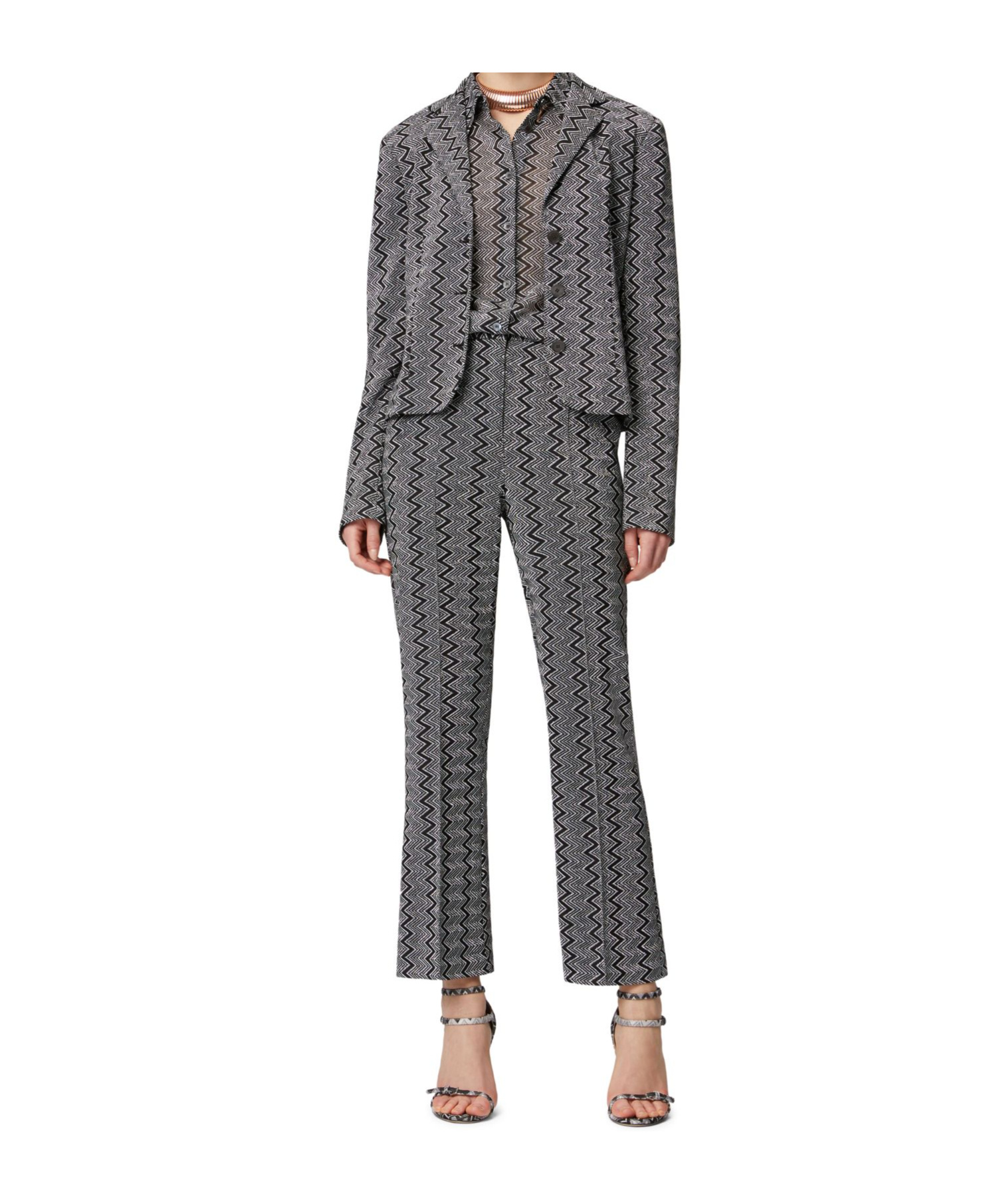 Missoni Long-sleeved Suit Jacket In Black