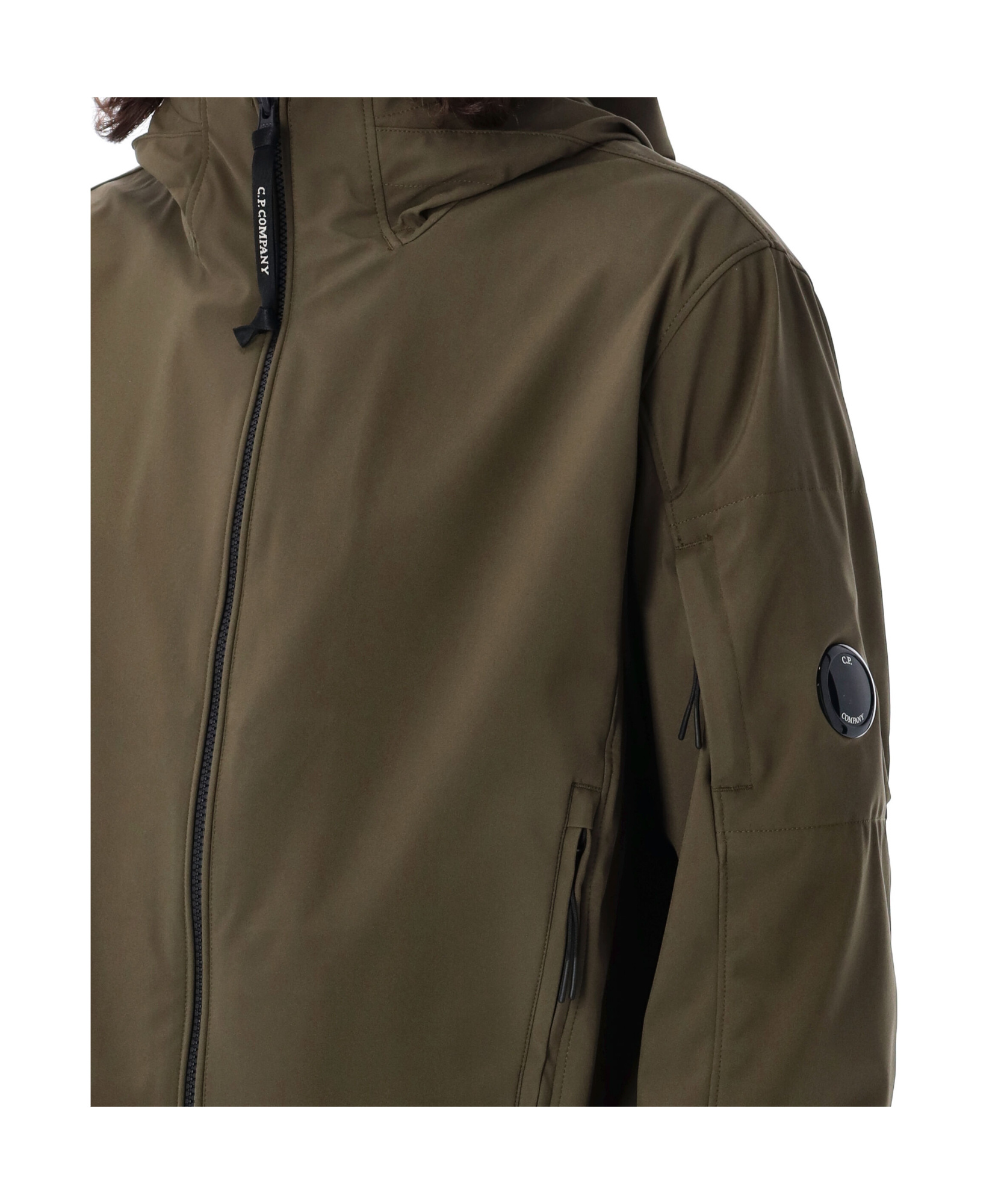 C.p. Company Recycled Polyester Hooded Jacket Lens In Brown