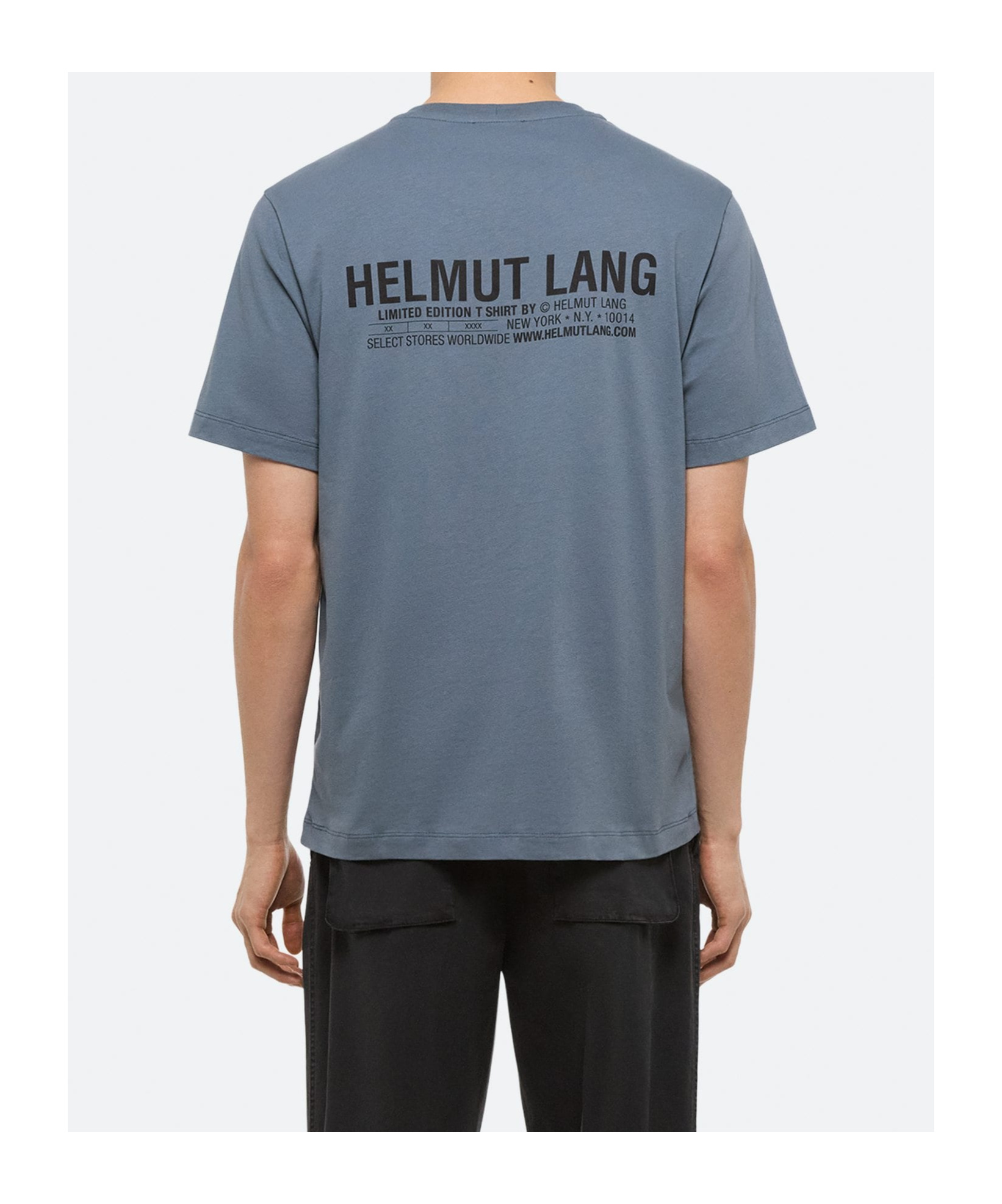 Helmut Lang Capsule Crew Neck T-shirt With Back Print In Blue