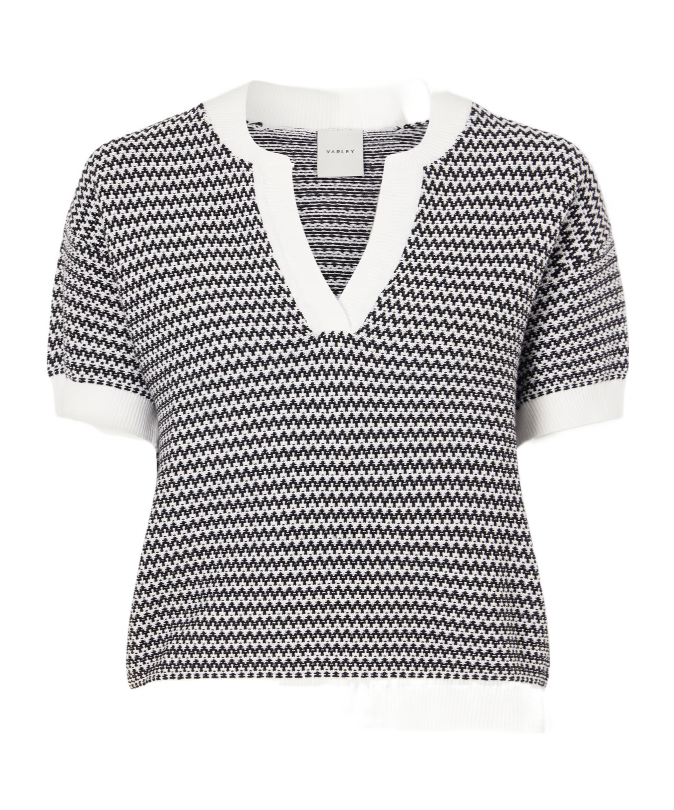 Varley Color-blocked Jacquard Knit Top In Gray