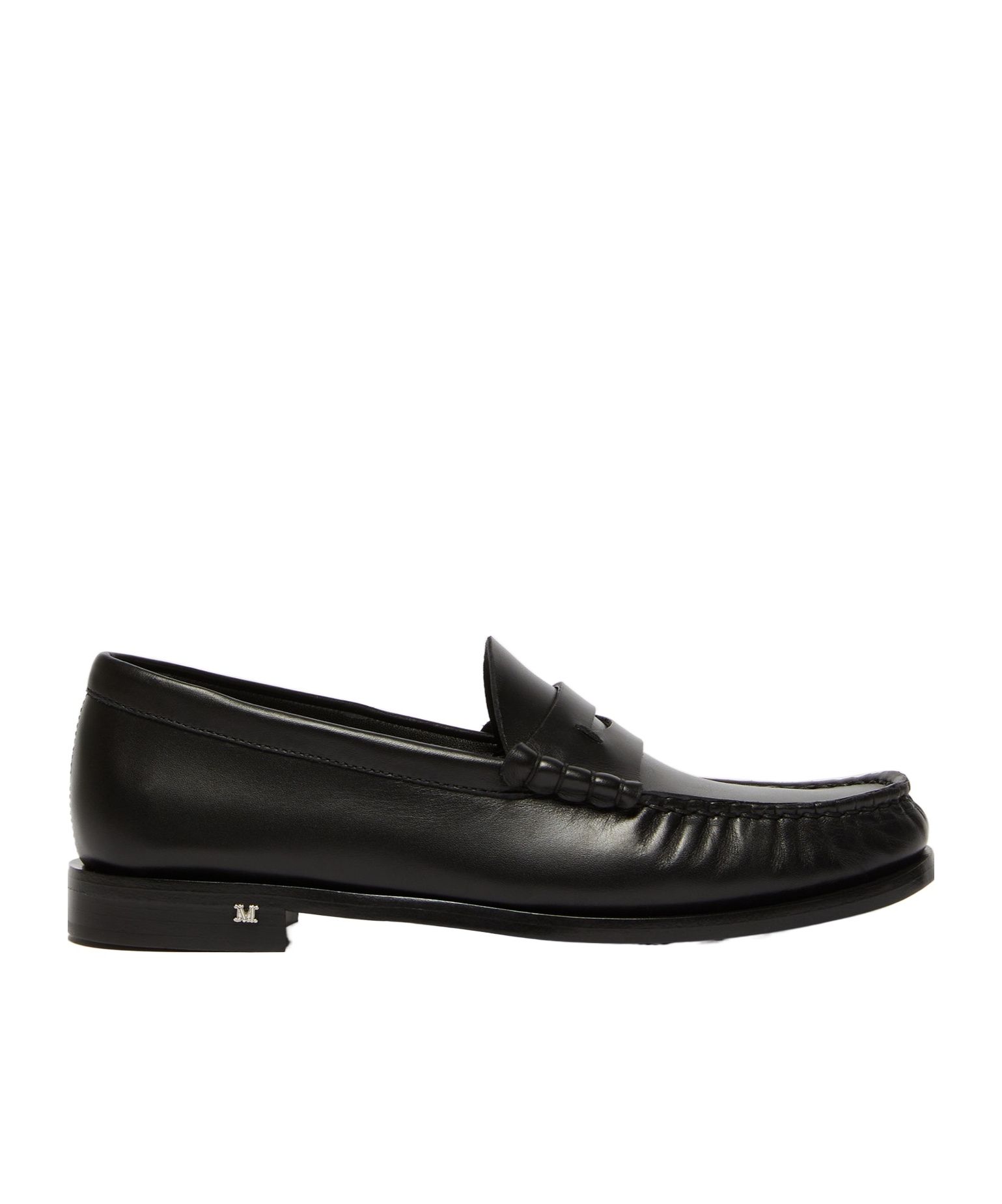 Max Mara 20mm Mm Leather Loafers In Black