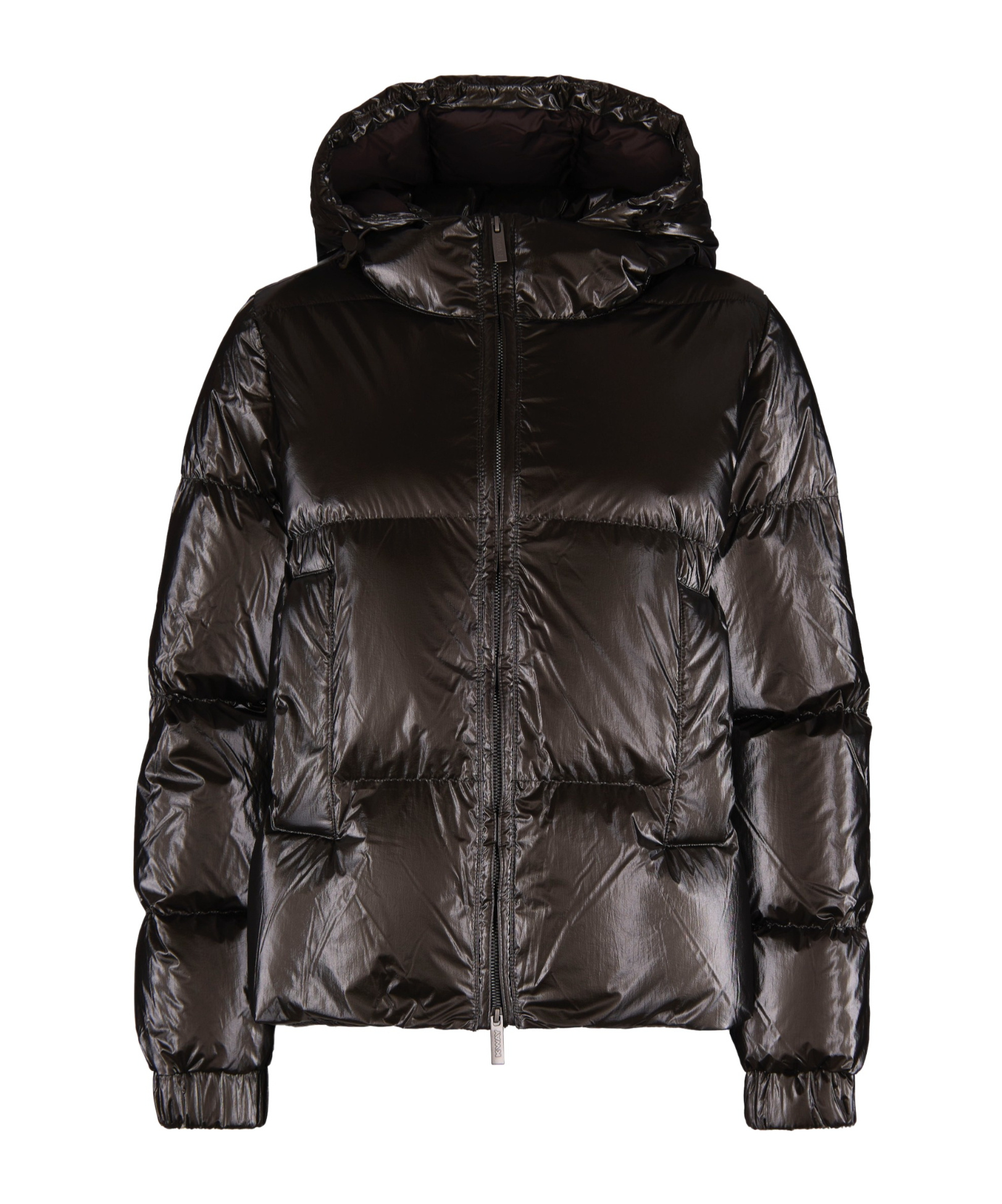 K-way Short Down Jacket In Brown