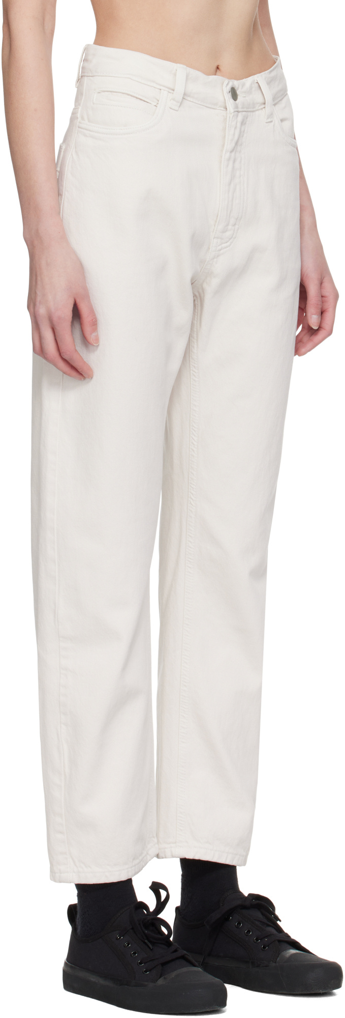Studio Nicholson Belt Loop Jeans In White