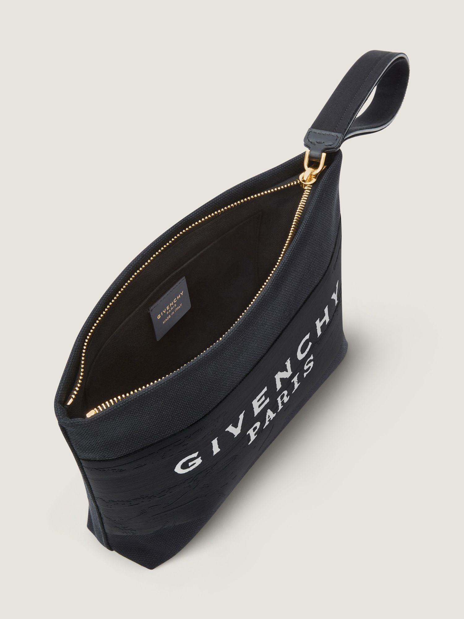 Givenchy Tape Pouch In Canvas In Black