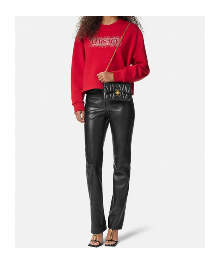 Versace Logo-embellished Sweatshirt In Red