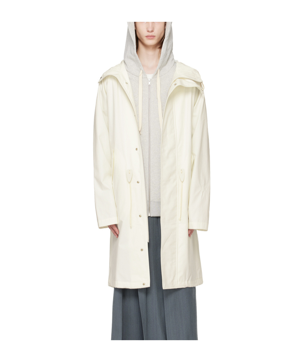Jil Sander Off-white Drawstring Parka In White