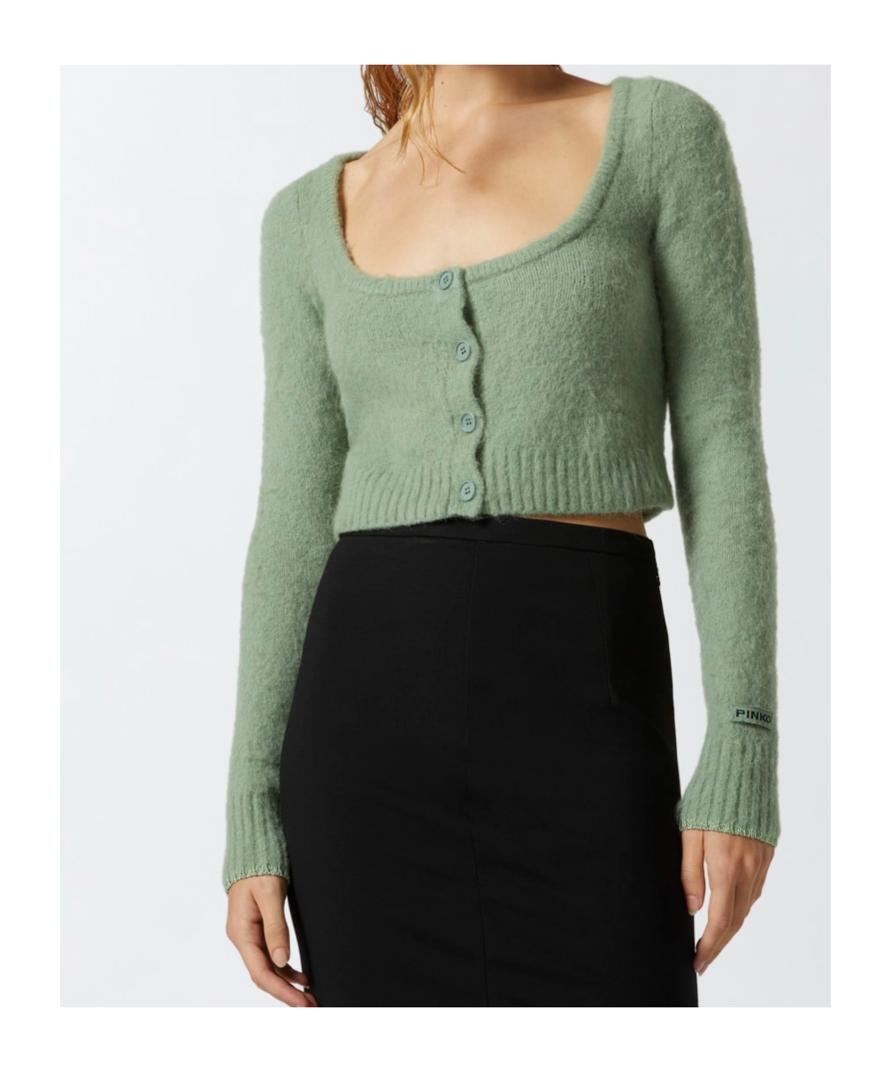 Shop Pinko Colorpoint Cardigan In Green