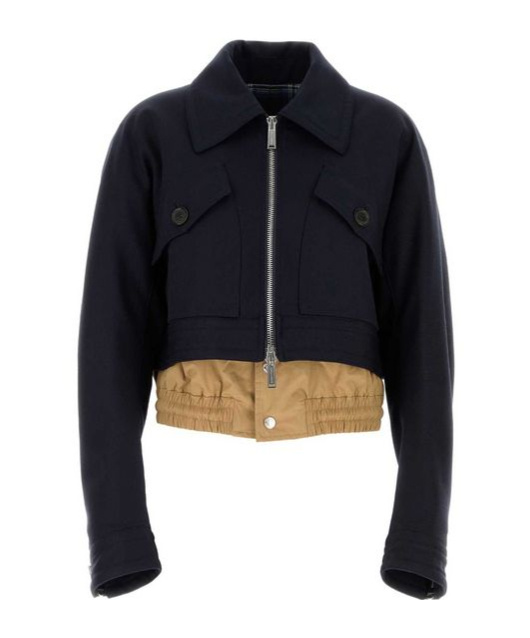 Dsquared2 Wool Jacket With Cropped Length And Dual Front Pockets In Black