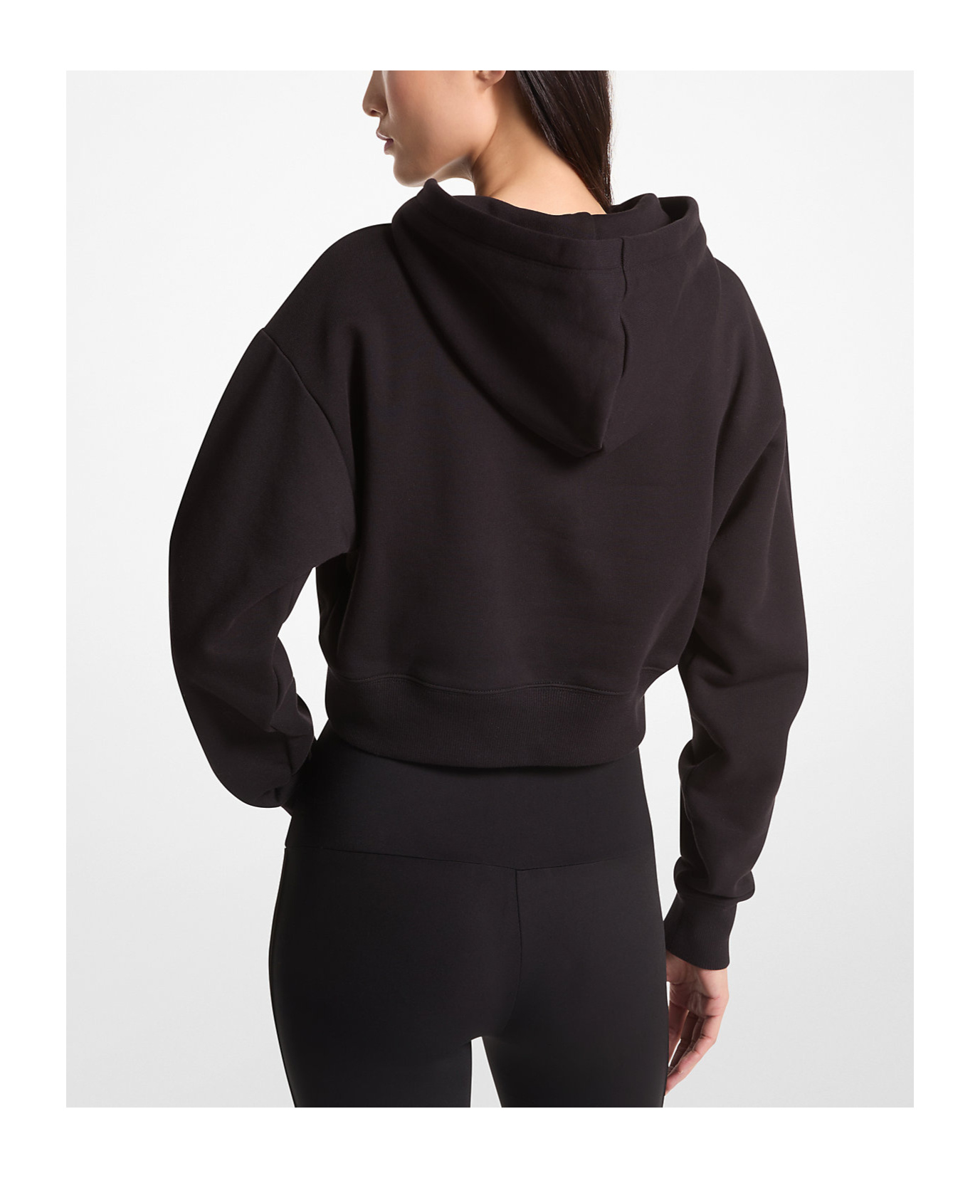 Michael Michael Kors Long Sleeve Short Sweater In Black