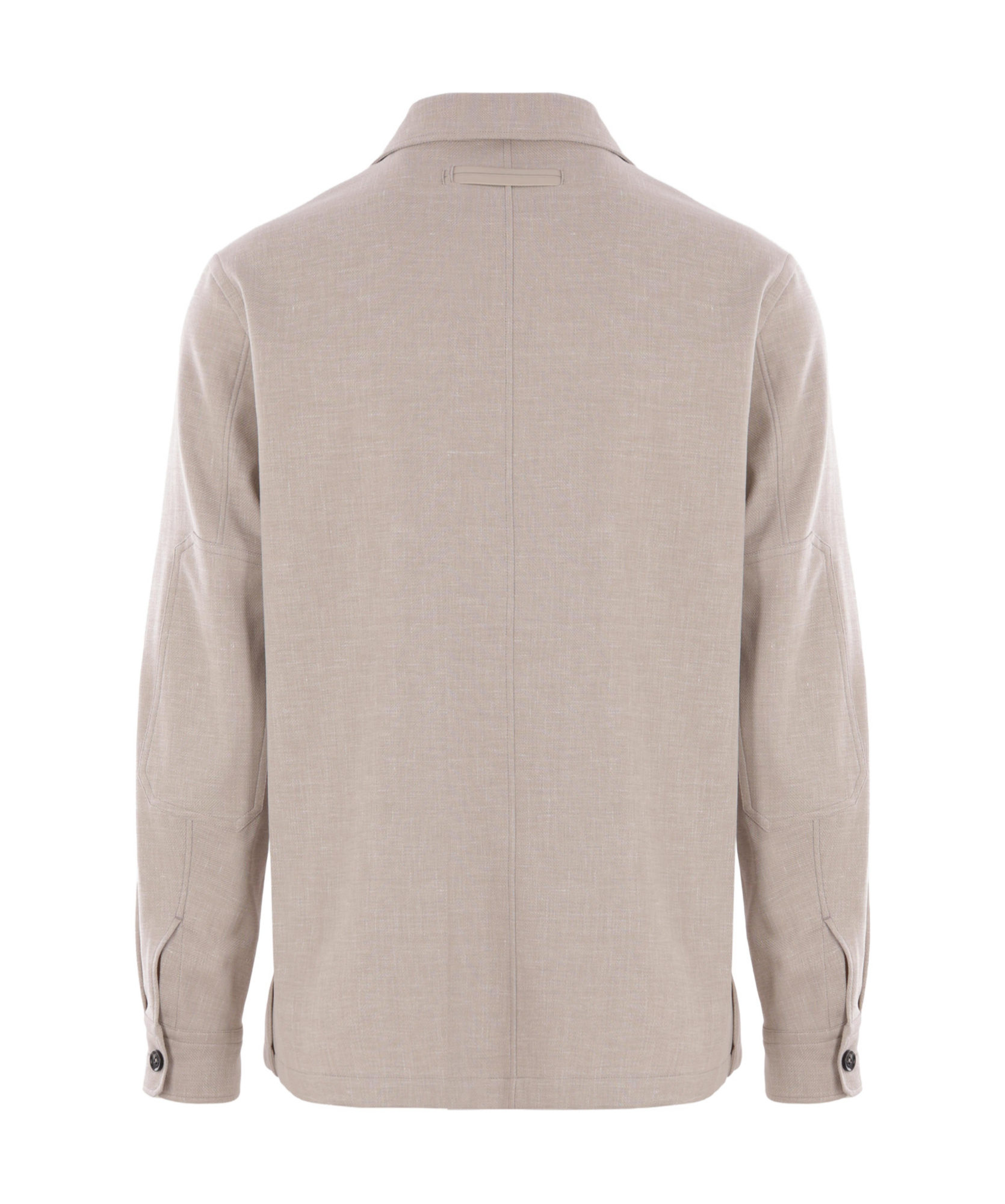 Shop Zegna Linen Wool And Silk Blend Overshirt In Nude