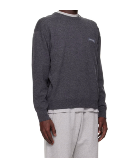 We11 Done Black Logo Knit Pullover Sweater In Green