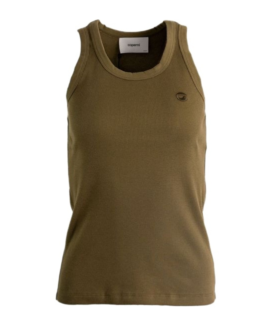 Coperni Ribbed Scoop-neck Tank Top In Brown