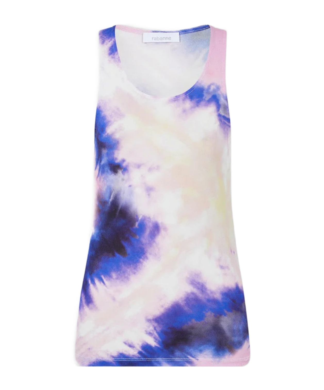 Rabanne Tie-dyed Stretch-crepe Tank In White