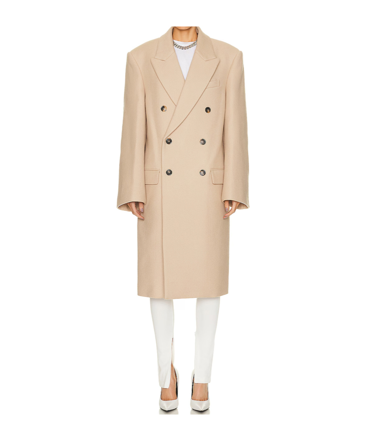 Wardrobe.nyc Beige Hailey Bieber Edition Double-breasted Coat In Neutral