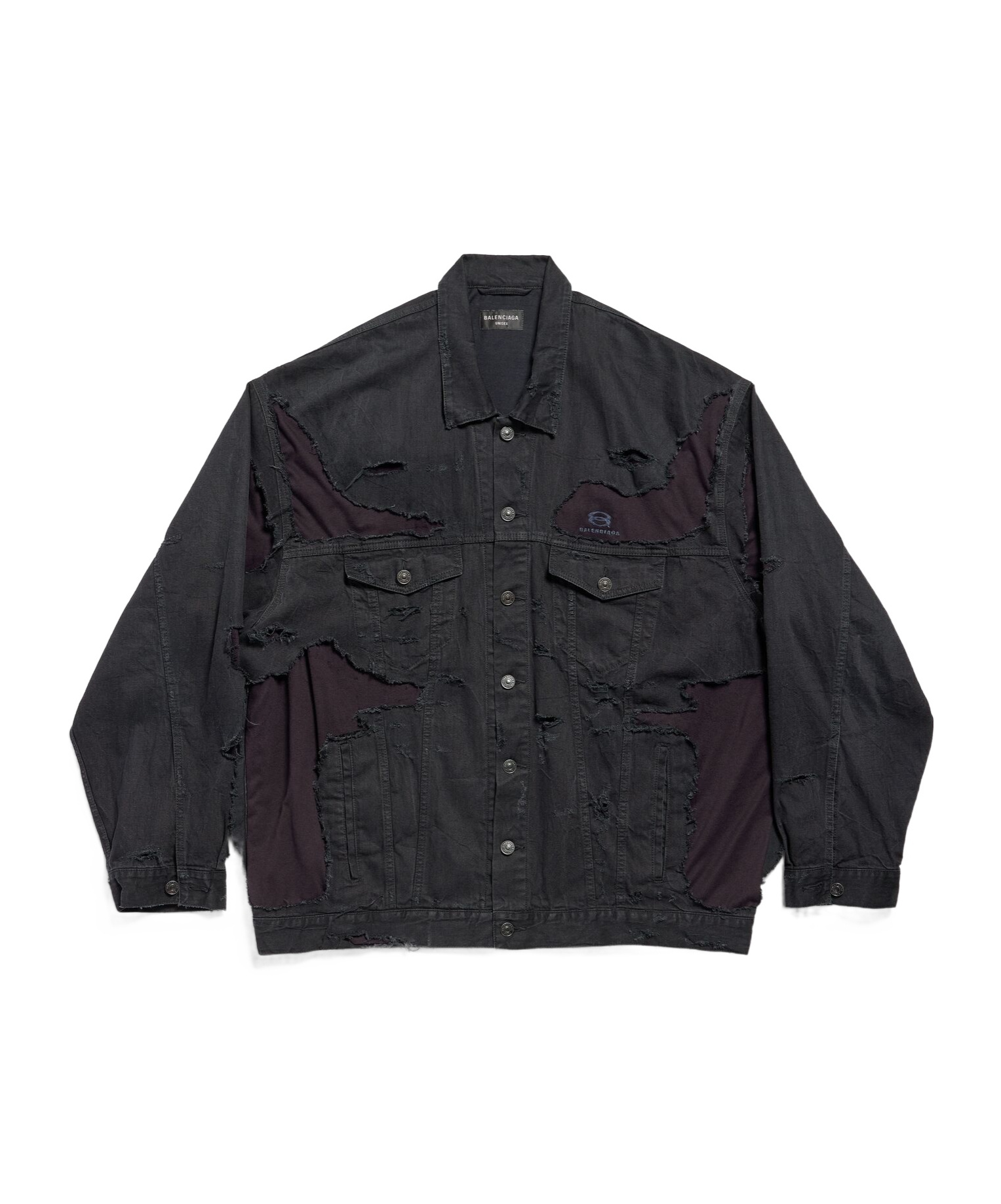 Balenciaga Unity Sports Icon Quilted Denim Jacket In Black