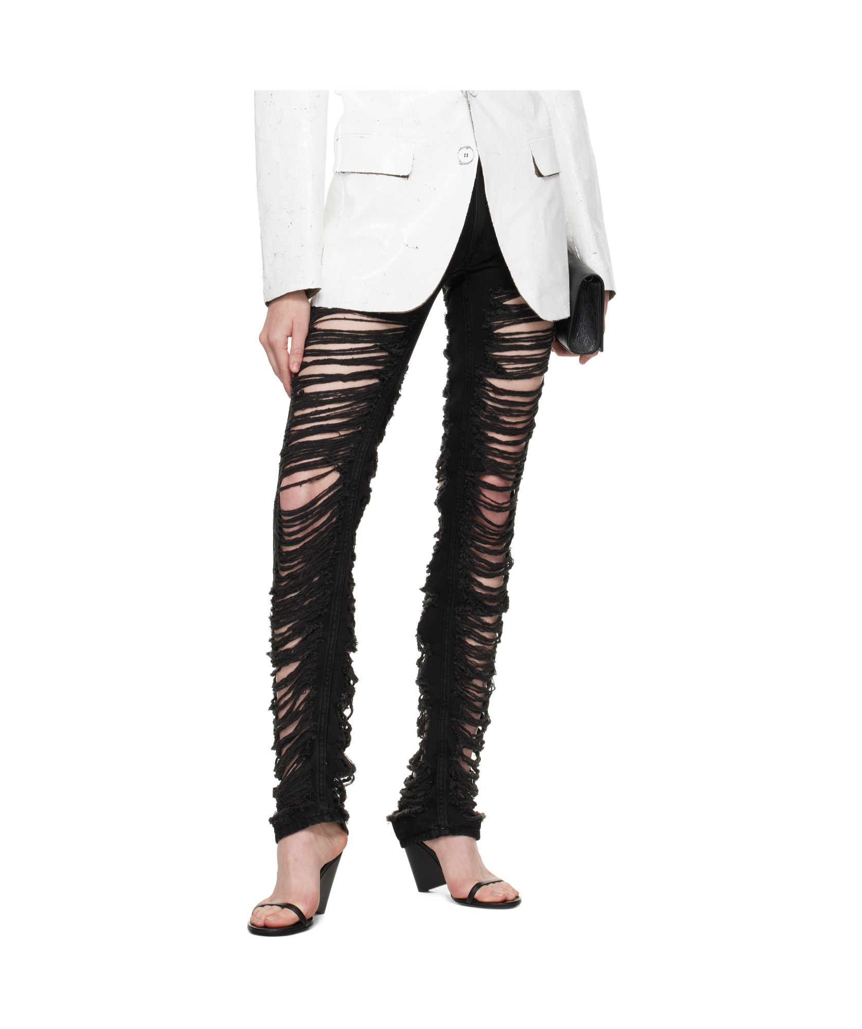 Mm6 Maison Margiela Distressed Slim Fit Jeans