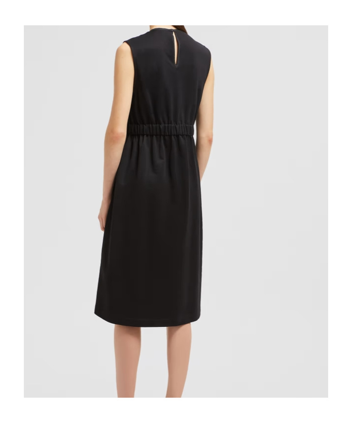 Moncler Robe Longueur Genou En Coton In Black