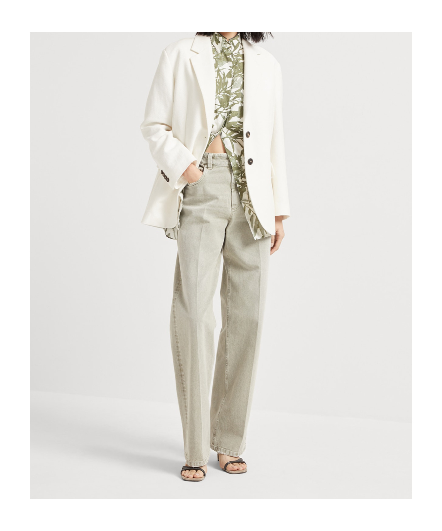 Brunello Cucinelli Jeans With Belt Loops In Olive