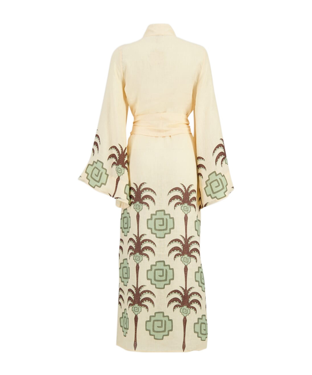 Johanna Ortiz Boa Whisper Palm-tree Geometric-print Robe In Neutral