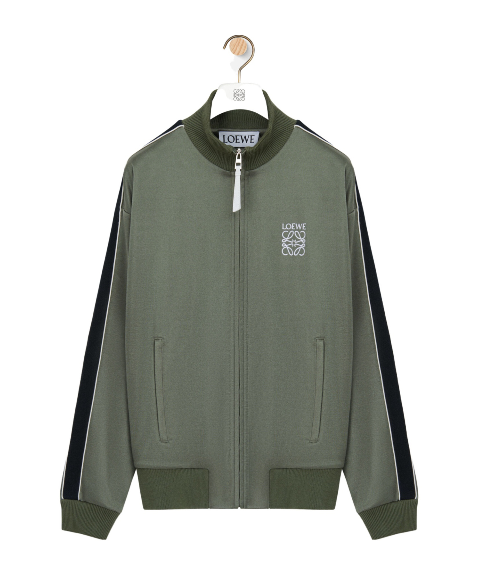 Loewe Twill-trimmed Logo-embroidered Tech-jersey Track Jacket In Multi