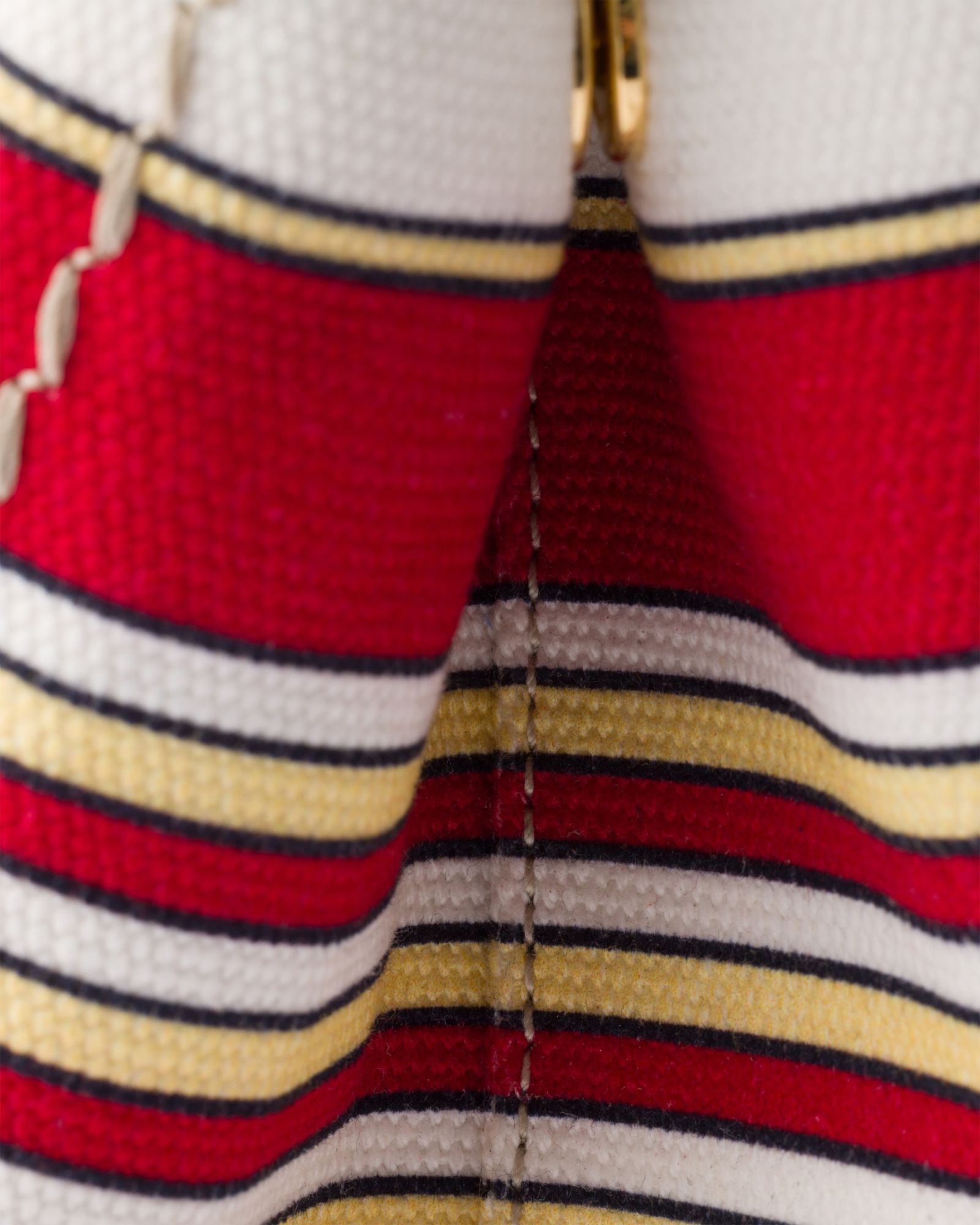 Prada Mini Handbag With Embroidered Design And Stripes In Animal Print