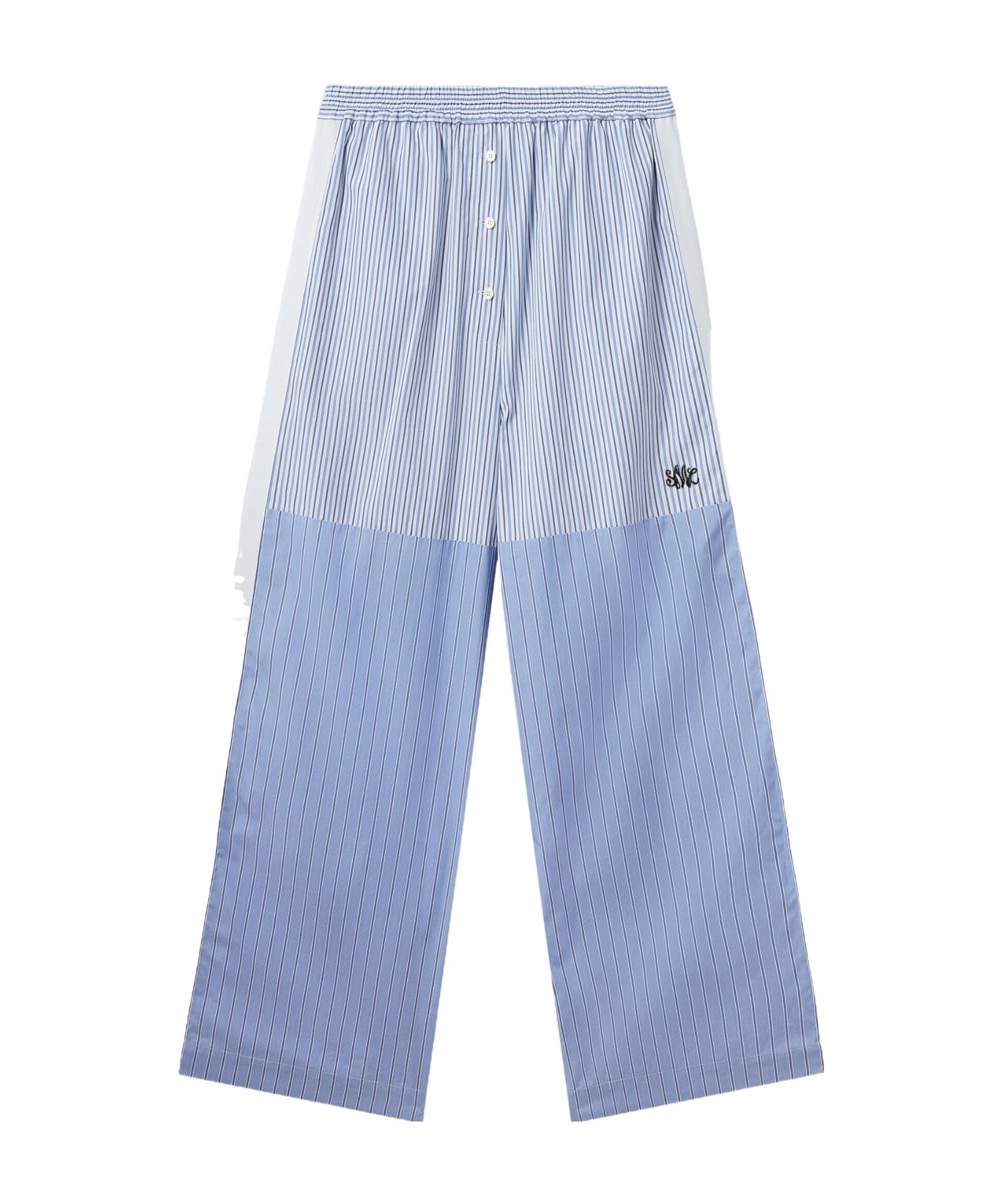 Stella Mccartney Striped Wide Leg Trousers In Blue