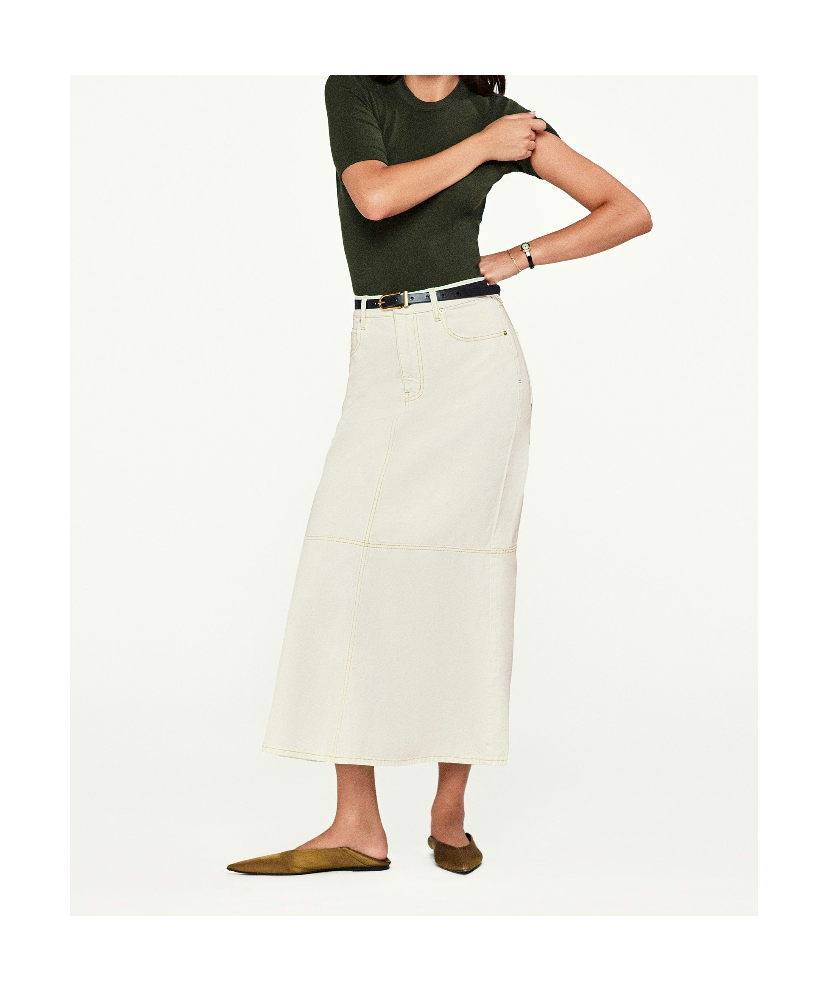 FRAME DENIM SKIRT WITH BELT LOOPS