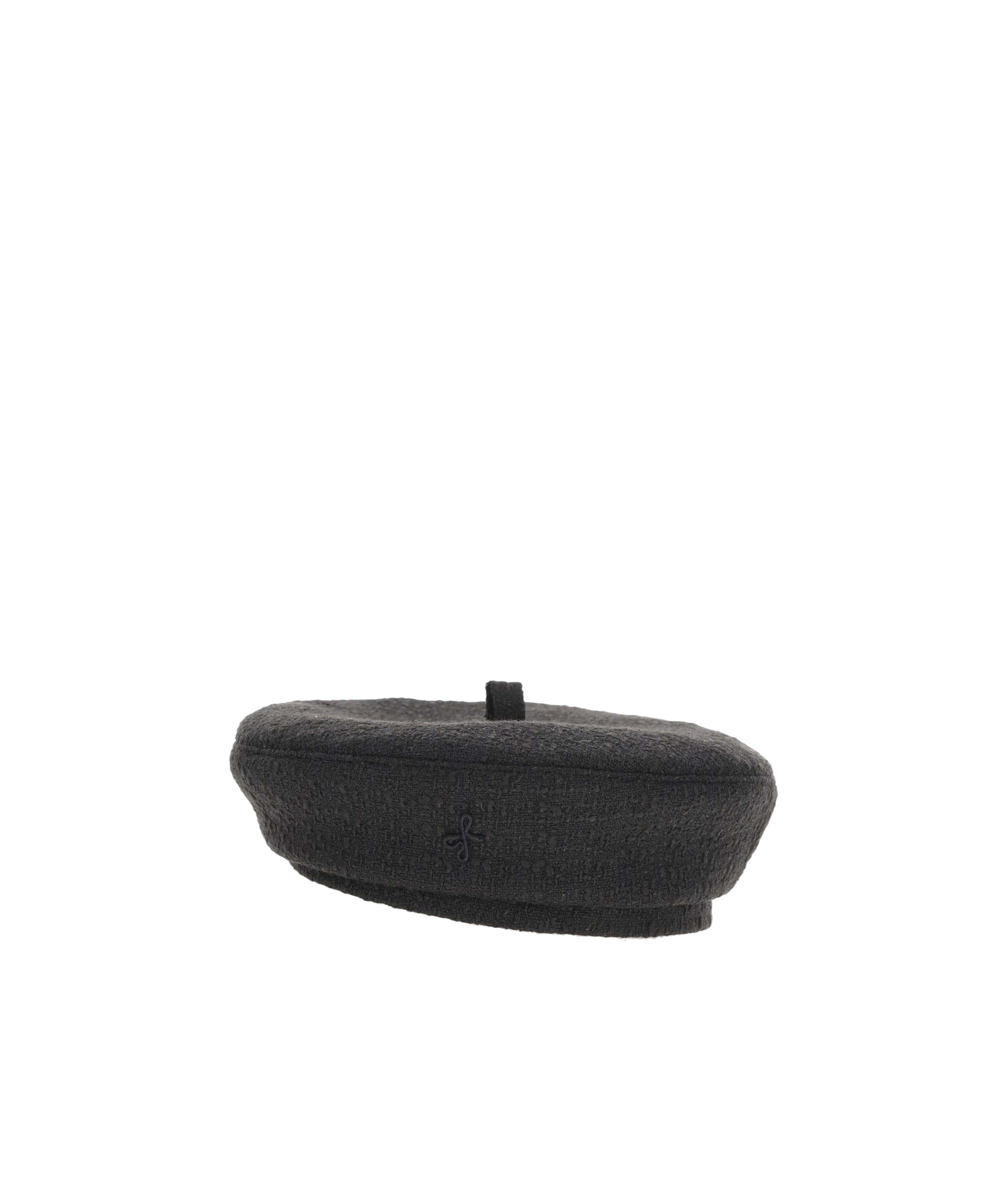 Ruslan Baginskiy Black Monogram-embellished Beret Hat In Black