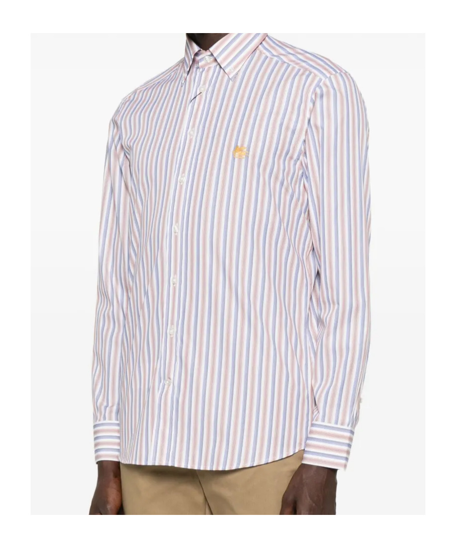 Etro Striped Long-sleeved Shirt In Pink
