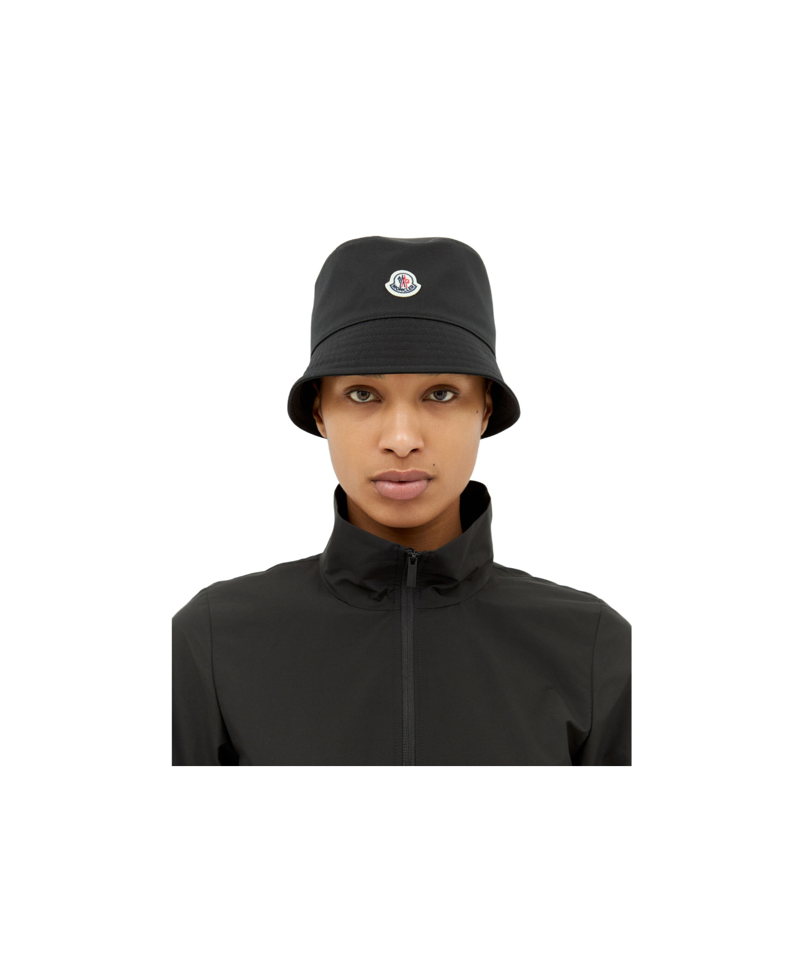 Moncler Cotton Lining Stitched Brim Hat In Black