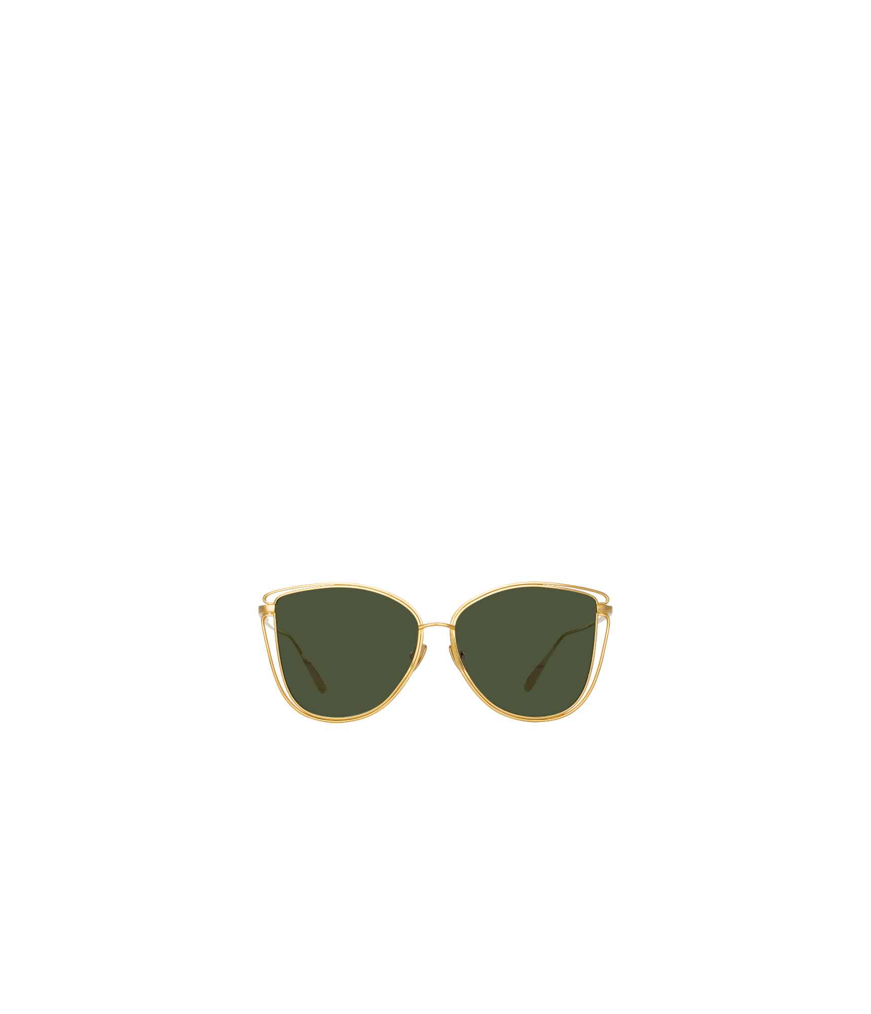 Linda Farrow Geometric Sunglasses In Green