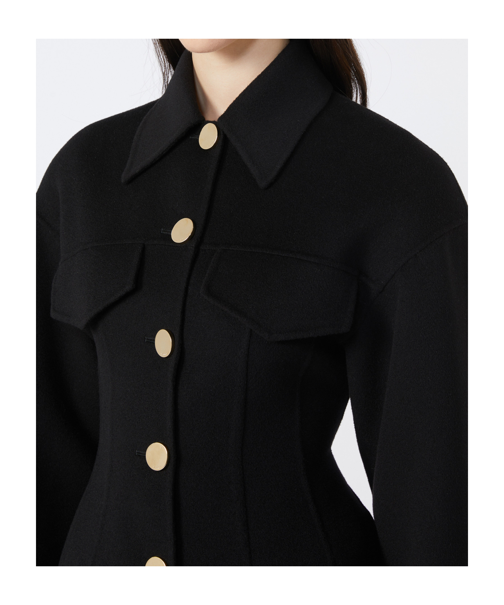 Sportmax Egeo Button-up Jacket In Black