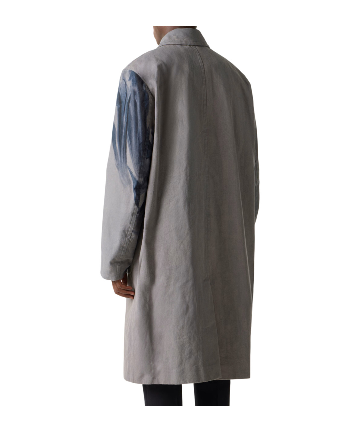 Dries Van Noten Randale Floral Cotton Trench Coat In Blue