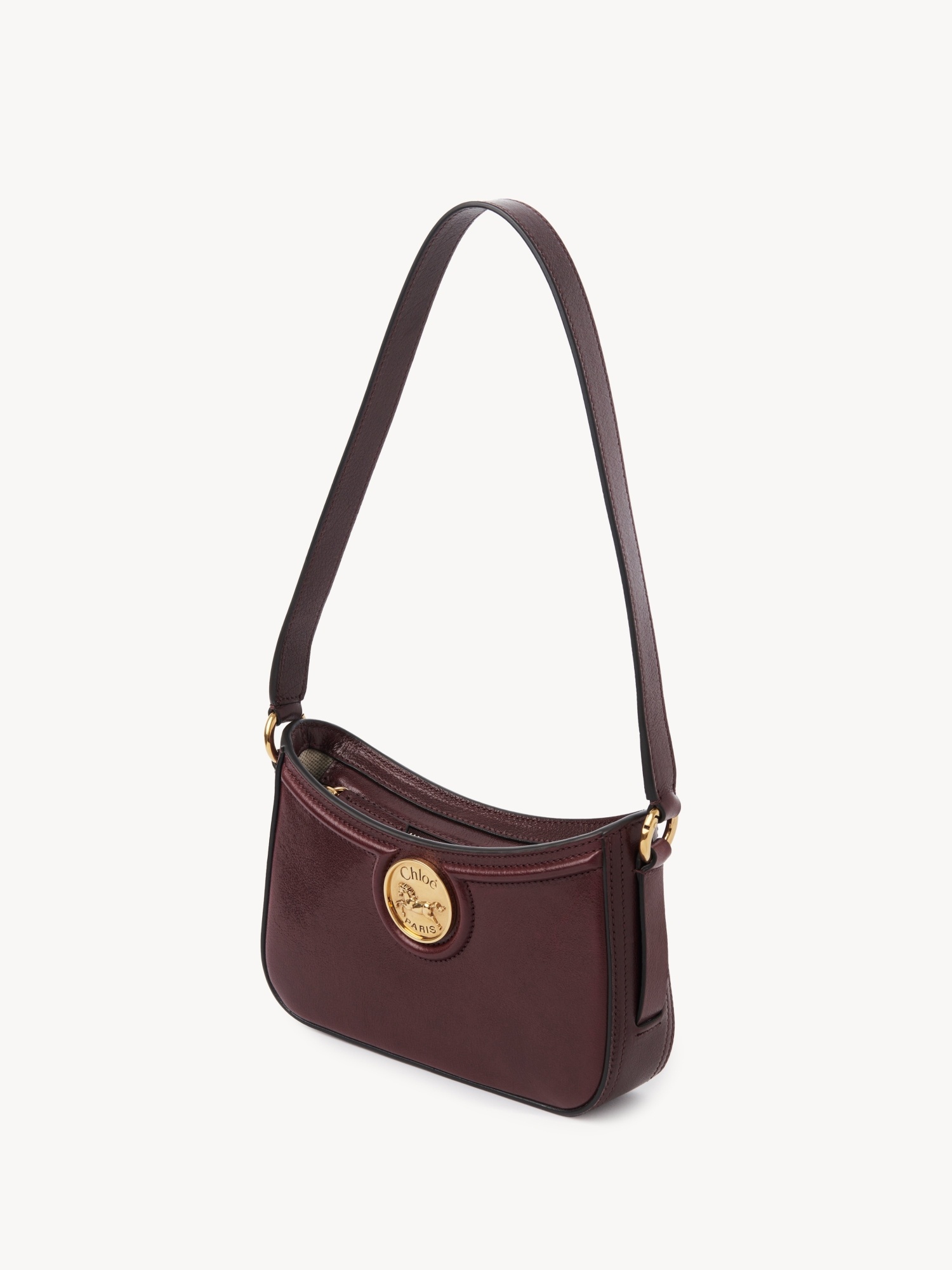 Chloé Horse Medal Grained Leather Shoulder Bag In Red