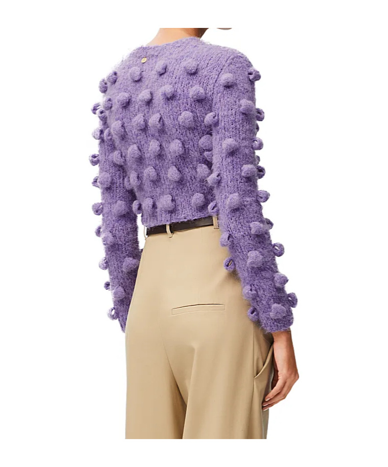 Loewe Cropped Sweater In Alpaca Blend In Purple