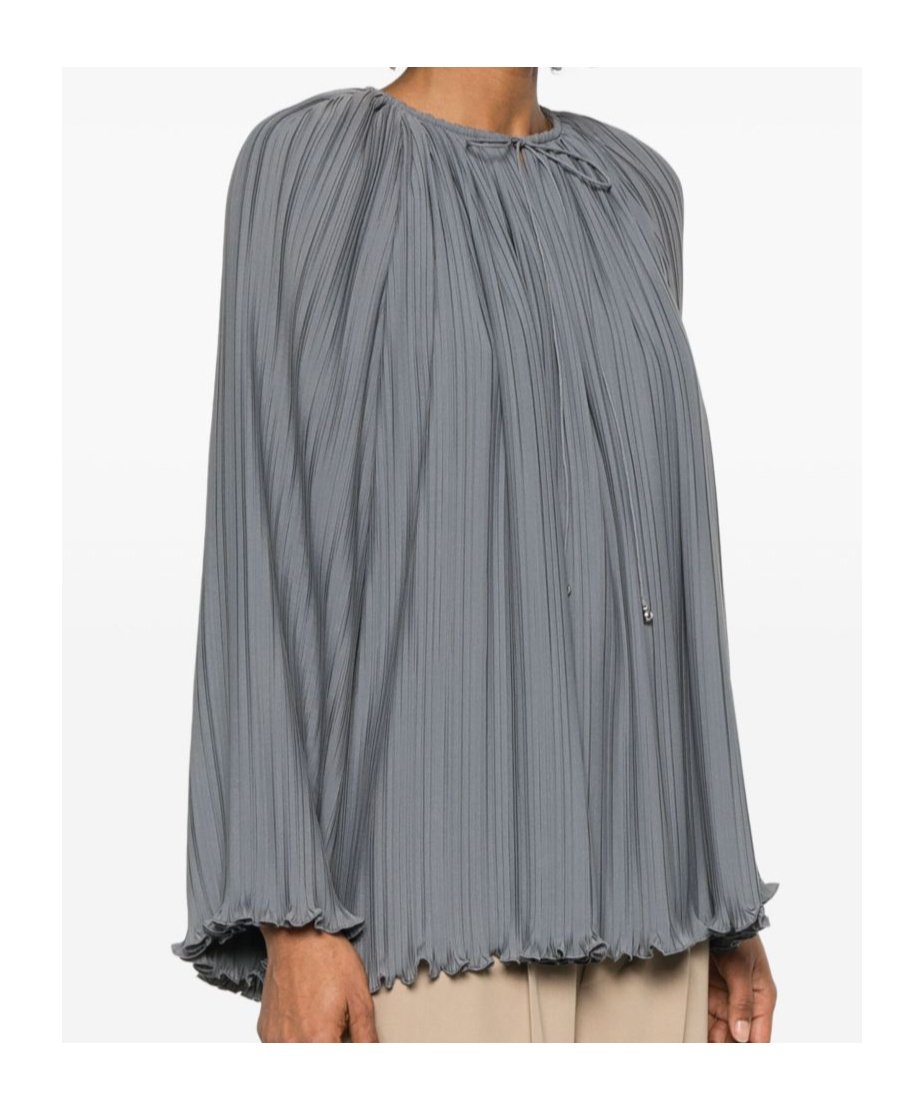 Lanvin Pleated Blouse In Gray