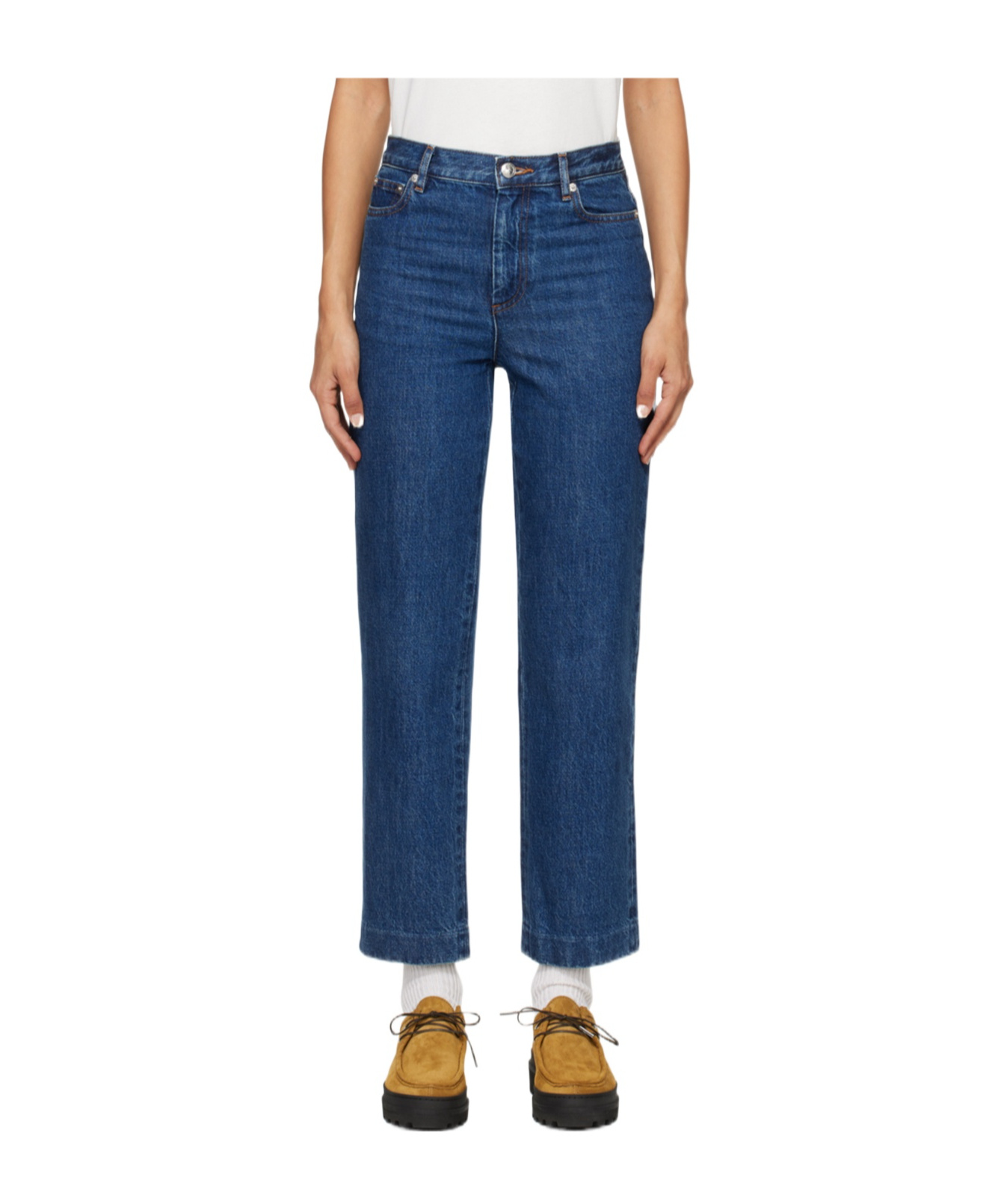 Apc Belt-loop Jeans In Blue