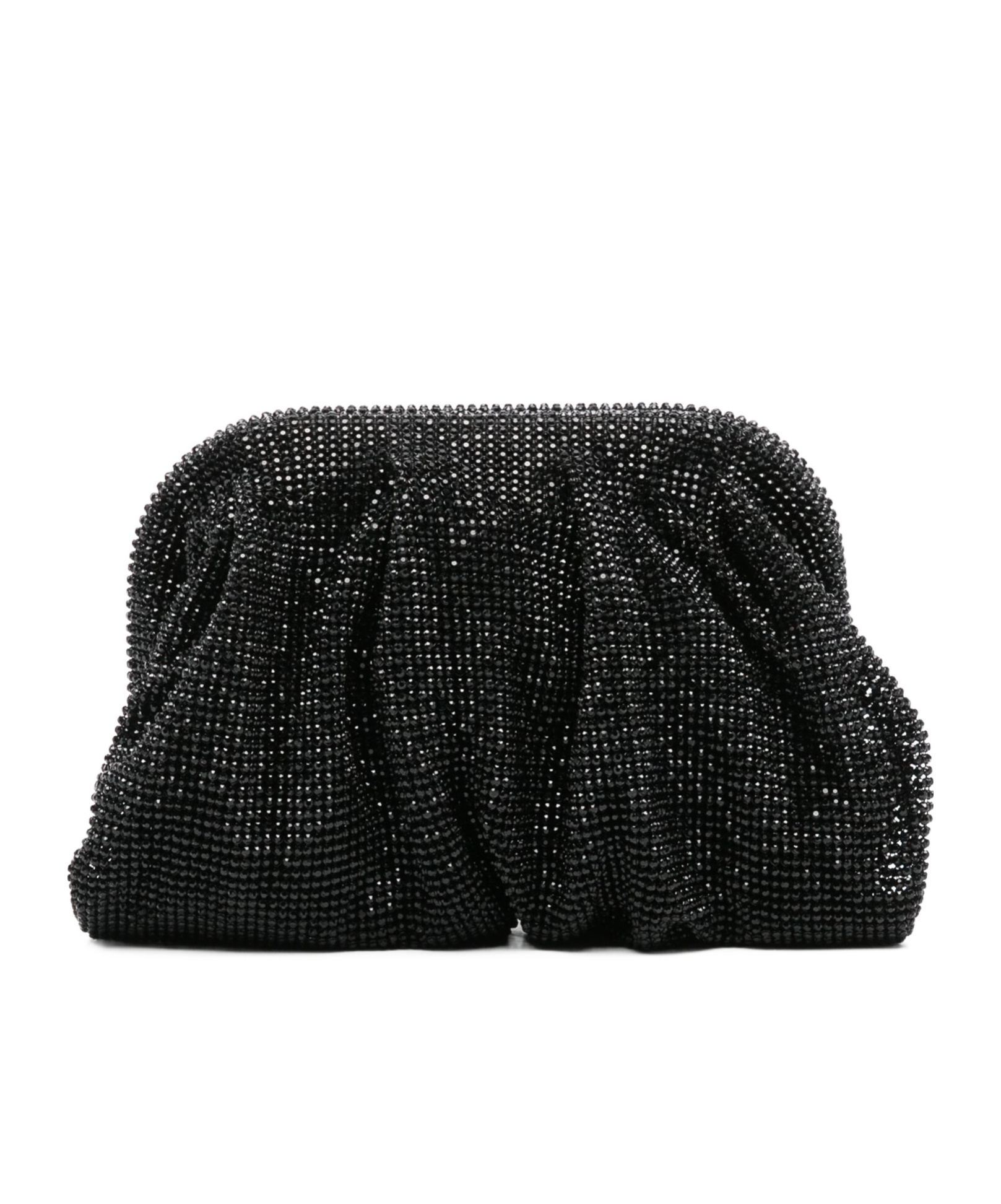 Benedetta Bruzziches Rhinestone And Satin Venus La Petite James Bond Pochette In Black